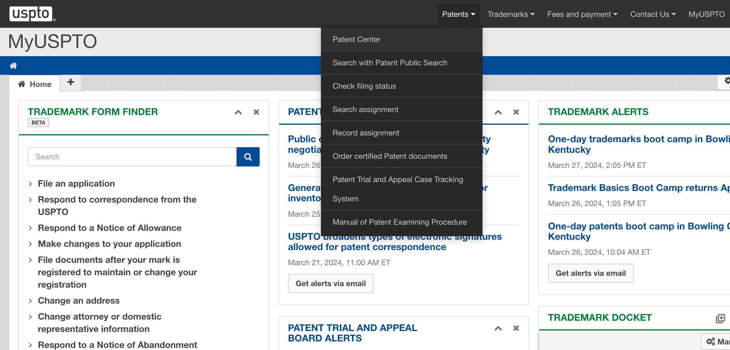 Patent Dropdown Instructions